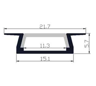 1-meter metal LED strip track dimensions