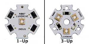 1-up led star optic versus 3-up led star optic