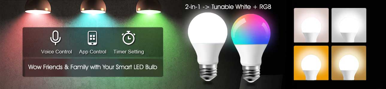 color changing and tunable white smart led bulb