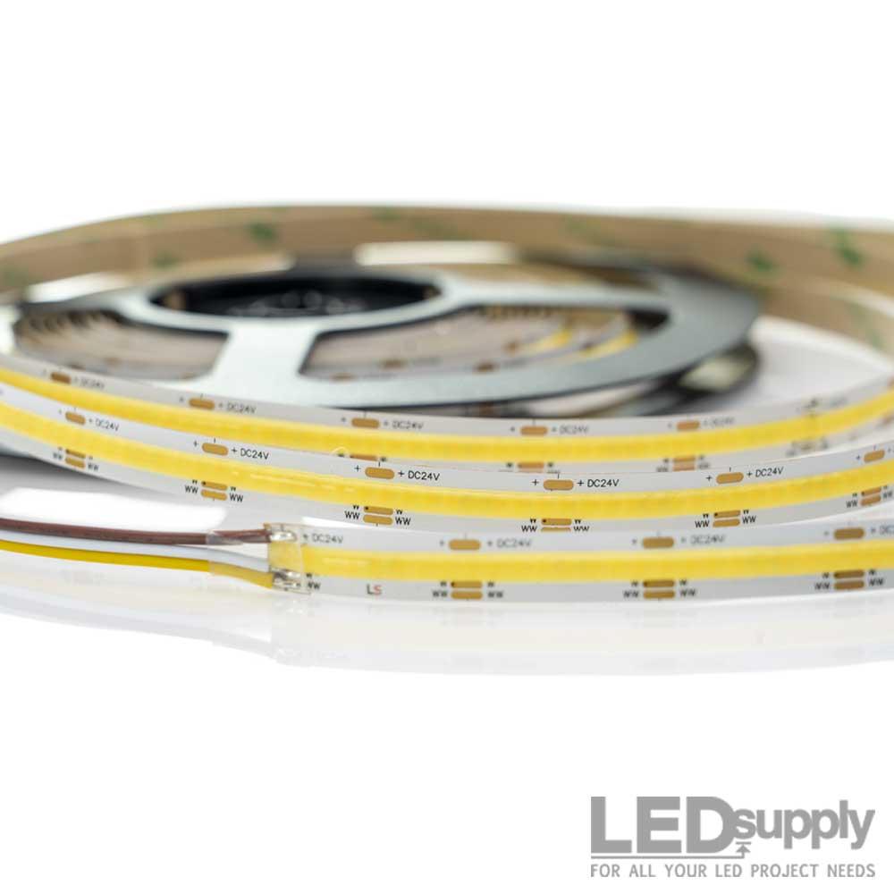 24V Tunable White COB LED Strips 2700K-6500K Adjustable 5M