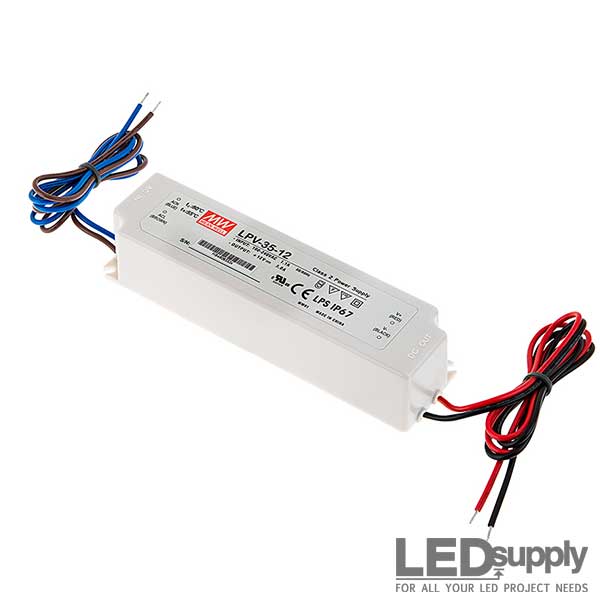 Mean Well LPV-35-12 AC-DC Power Supply Enclosed LED Single Output 12V