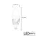 LED Candelabra Warm-White Retrofit Lamp Dimensions