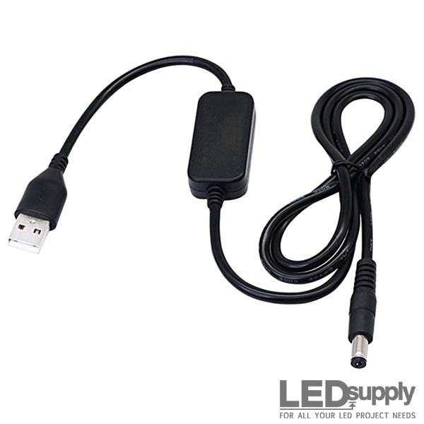 Portable 5v to 12v DC Step-Up Boost USB Power Cable for 12v Modems