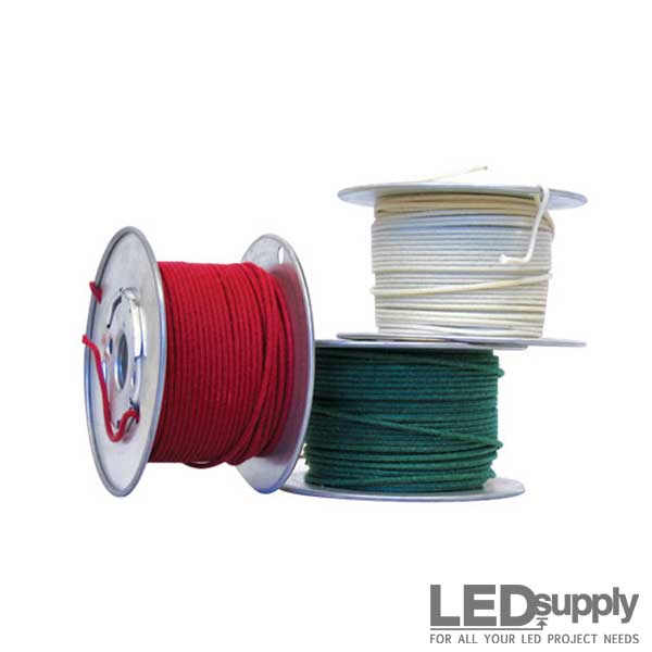 Stranded Wire: White, 22 AWG, 50 Feet
