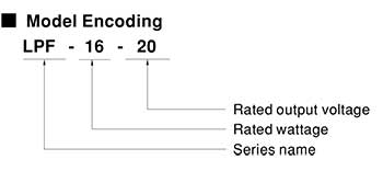 Mean Well LPF Model Number Encoding